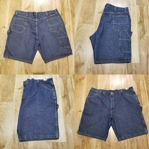 New Wrangler Blue Jean Denim Carpenter Shorts 42 Mens 64WC5DI Relaxed 43 x 10